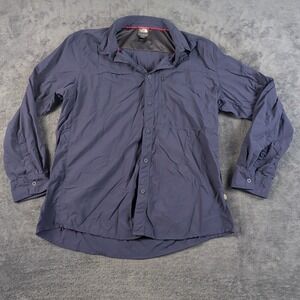 The North Face Mens Shirt 2XL Blue Outdoor Long Sleeve Vented Packable Hiking